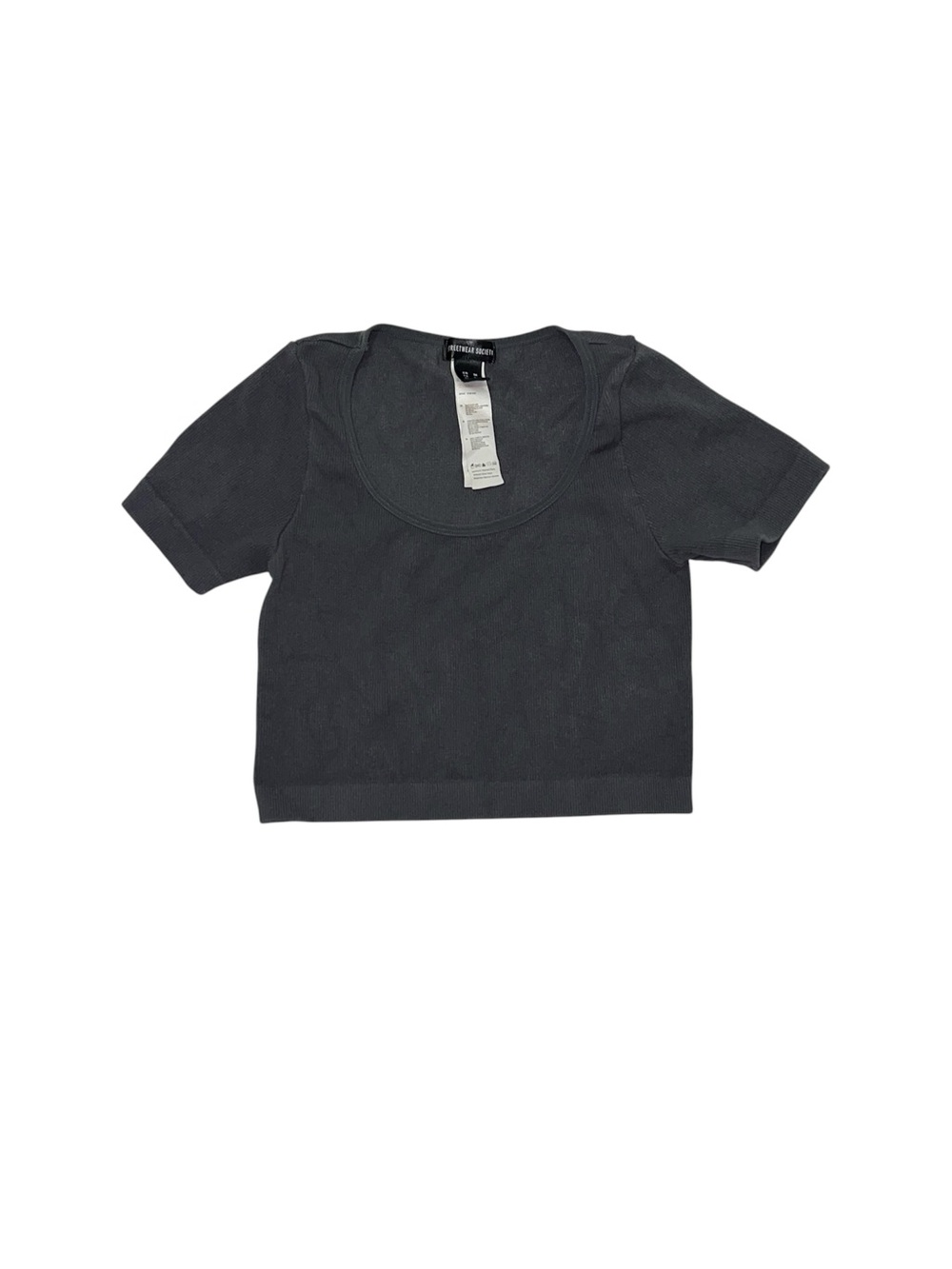 Streetwear Society Grey Crop Top Women’s Size Medium Cropped Top Ribbed Stretchy